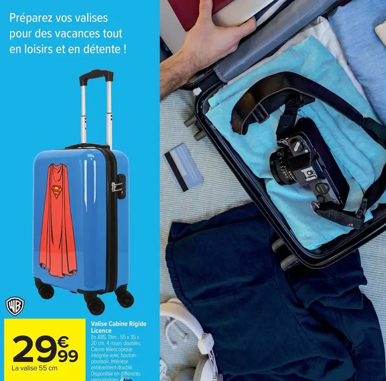 Wb - Valise Cabine Rigide Licence offre à 29,99€ sur Carrefour Market