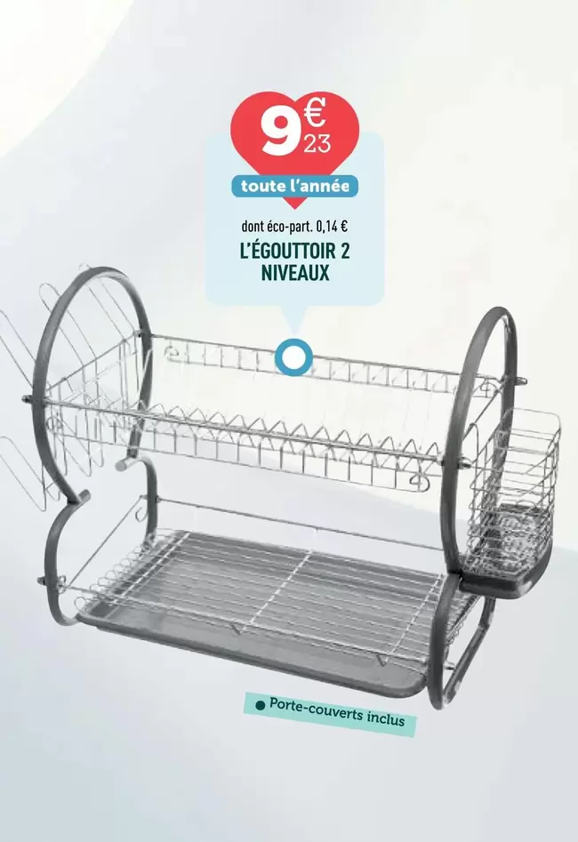 Égoûtoir 2 Niveaux offre à 9,23€ sur Centrakor