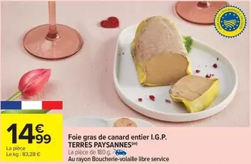 Terres Paysannes - Foie Gras De Entier I.G.P. offre à 14,99€ sur Carrefour Express