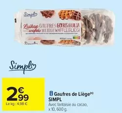 Simply - Gaufres De Liège offre à 2,99€ sur Carrefour Express