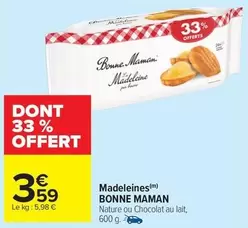 Bonne maman - Madeleines offre à 3,59€ sur Carrefour Express