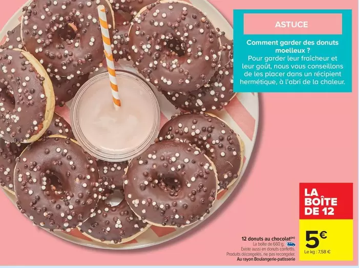 12 Donuts Au Chocolat offre à 5€ sur Carrefour Express