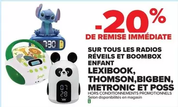 Lexibook - Sur Tous Les Radios Réveils Et Boombox Enfant offre sur Carrefour Express