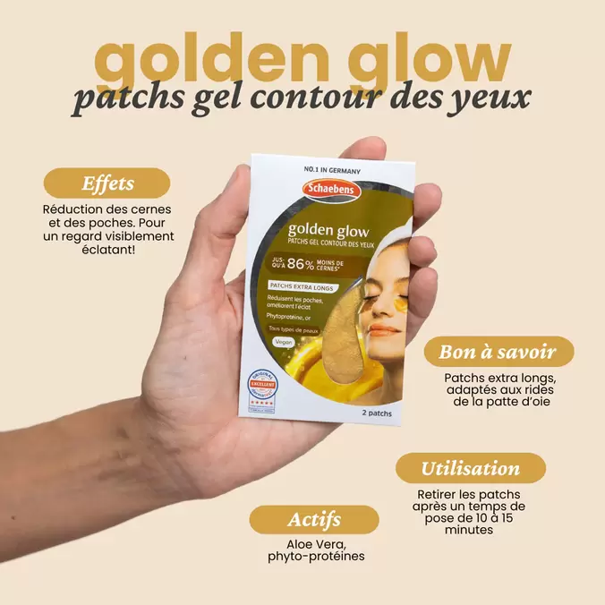 Golden glow patchs gel contour des yeux offre à 1,59€ sur Schaebens