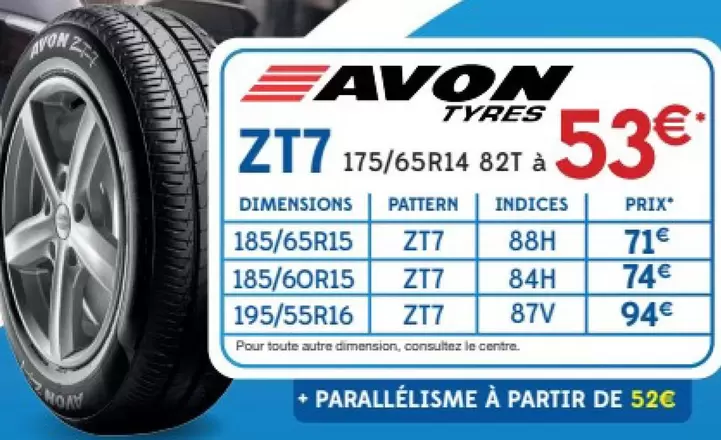 Avon - ZT7 175/65R14 82T offre à 53€ sur Point S