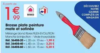 Brosse Plate Peinture Mate Et Satinee offre à 1,99€ sur Brico Pro