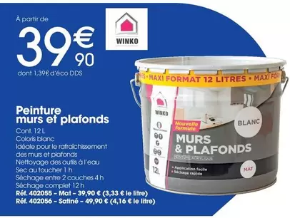 Complet - Peinture Murs Et Plafonds offre à 39,9€ sur Brico Pro