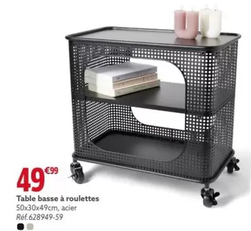 Table Basse À Roulettes offre à 49,99€ sur Gifi