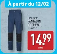 Top Craft - Pantalon De Travail offre à 14,99€ sur Aldi