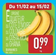 Bananes offre à 0,99€ sur Aldi