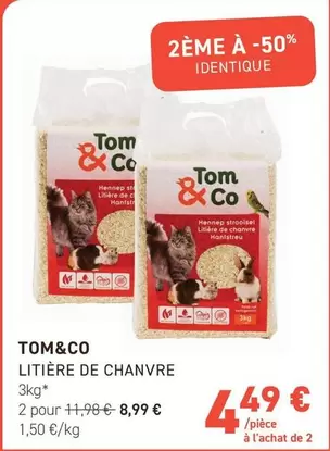 Tom&Co - Litière De Chanvre offre à 4,49€ sur Tom&Co