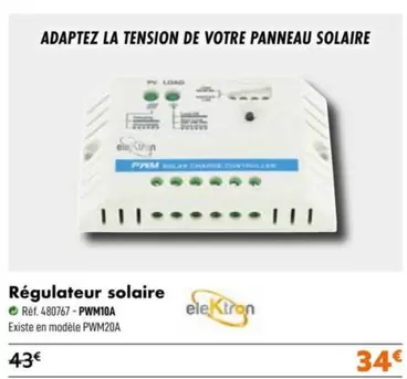 EleKtron - Régulateur Solaire offre à 34€ sur Narbonne accessoires