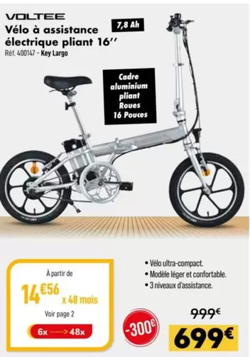 Voltee - Vélo À Assistance Électrique Pliant 16" offre à 699€ sur Narbonne accessoires