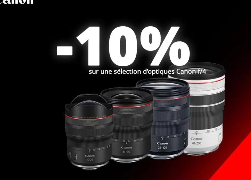 Canon - Sur Une Sélection D'optiques offre sur Camara