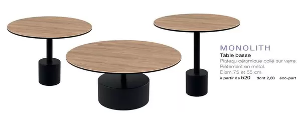 Monolith  Table Basse  offre à 520€ sur monsieur meuble