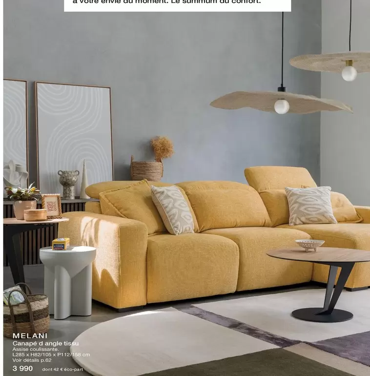 Canapé D Angle Tissu  offre à 3990€ sur monsieur meuble