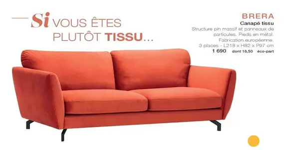 Canapé Tissu  offre sur monsieur meuble