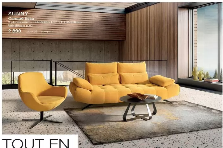 Canapé Tissu 3 Places offre à 2890€ sur monsieur meuble