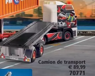 Camion De Transport offre à 89,99€ sur Playmobil