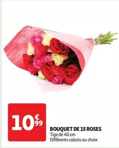 Bouquet De 15 Roses offre à 10,99€ sur Auchan Hypermarché