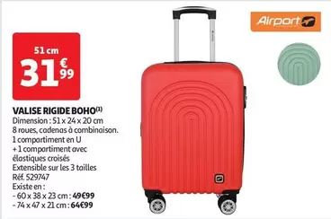 Airport - Valise Rigide Boho 51cm offre à 31,99€ sur Auchan Hypermarché