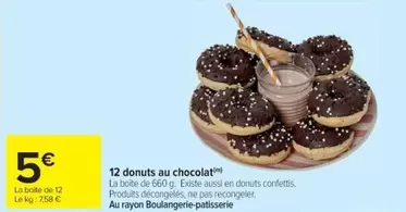 Donuts - 12  Au Chocolat offre à 5€ sur Cora