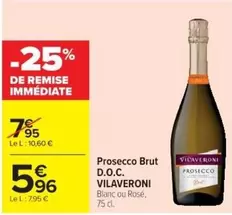 Brut - Prosecco  D.O.C. offre à 5,96€ sur Cora