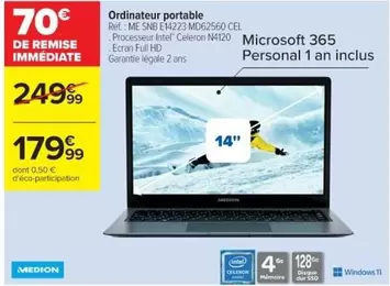 Microsoft - Ordinateur Portable offre à 179,99€ sur Cora