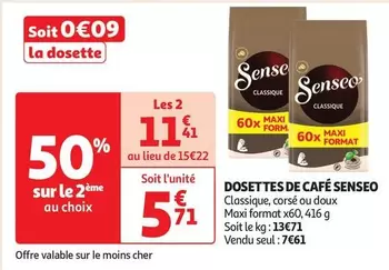 Senseo - Dosettes De Café offre à 7,61€ sur Auchan Supermarché