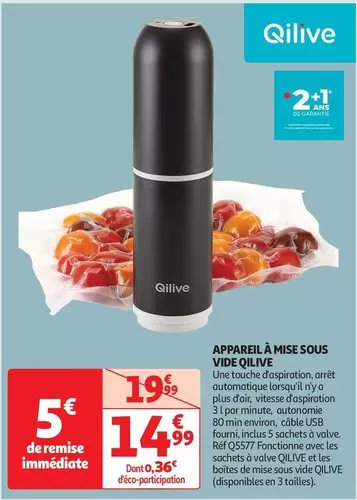 Qilive - Appareil À Mise Sous Vide offre à 14,99€ sur Auchan Supermarché