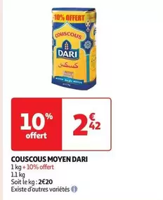 Dari - Couscous Moyen offre à 2,42€ sur Auchan Supermarché