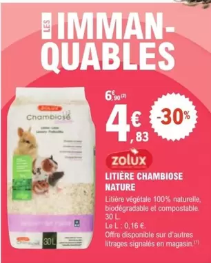 Zolux - Litière Chambiose Nature offre à 4,83€ sur E.Leclerc Brico