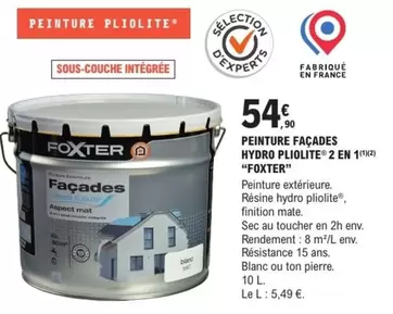 Foxter - Peinture Façades Hydro Pliolite 2 En 1 offre à 54,9€ sur E.Leclerc Brico