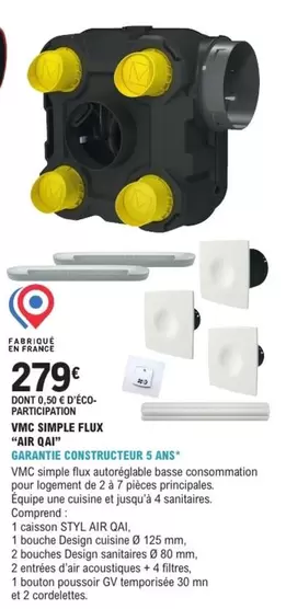 Vini Simple Flux Aro Aia offre à 279€ sur E.Leclerc Brico