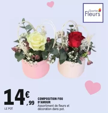 Composition Fou D'Amour offre à 14,99€ sur E.Leclerc