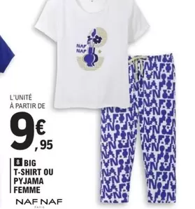 T-shirt Ou Pyjama Femme offre à 9,95€ sur E.Leclerc