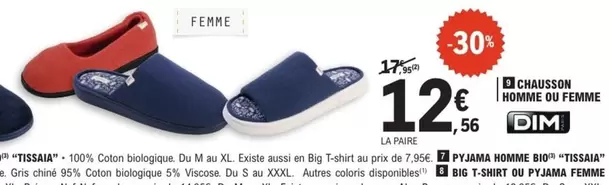 Chausson -  Homme Ou Femme offre à 12,56€ sur E.Leclerc