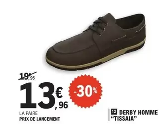 Tissaia - Derby Homme offre à 13,96€ sur E.Leclerc