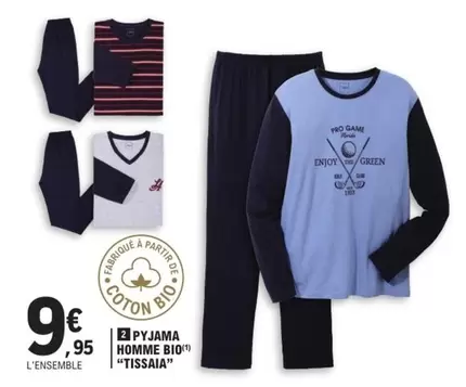 Tissaia - Pyjama Homme Bio offre à 9,95€ sur E.Leclerc