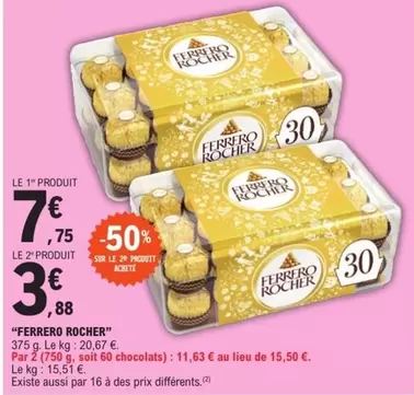 Ferrero Rocher - 375 G offre à 7,75€ sur E.Leclerc