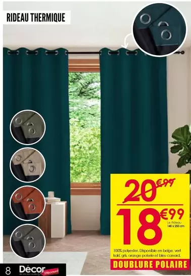 Rideau Thermique offre à 18,99€ sur Décor Discount