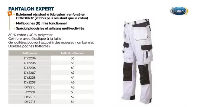 Dulary - Pantalon Expert offre sur Tollens