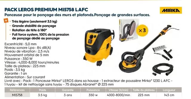 Mirka - Pack Leros Premium M15758 Lafc offre sur Tollens