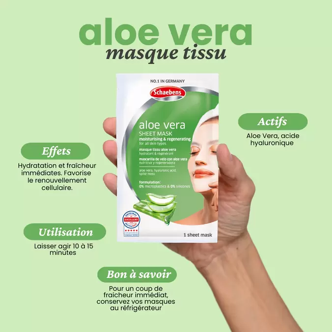 Aloe vera masque tissu offre à 2,99€ sur Schaebens