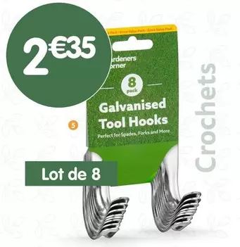 Lot  De 8 Crochets Pour Outils offre à 2,35€ sur B&M