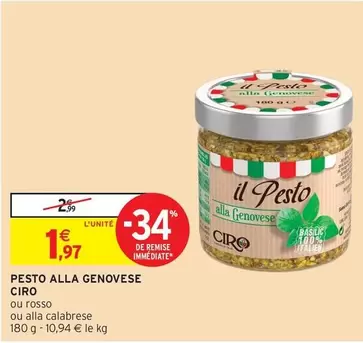 Ciro - Pesto Alla Genovese offre à 1,97€ sur Intermarché