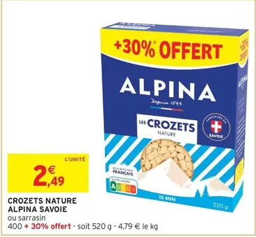 Alpina - Crozets Nature Savoie offre à 2,49€ sur Intermarché