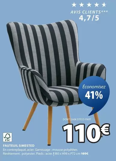 Fauteuil Simiested offre à 110€ sur JYSK