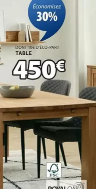 Table offre à 450€ sur JYSK