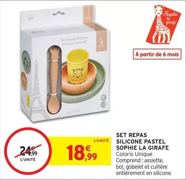 Sophie la girafe - Set Repas Silicone Pastel offre à 18,99€ sur Intermarché Hyper